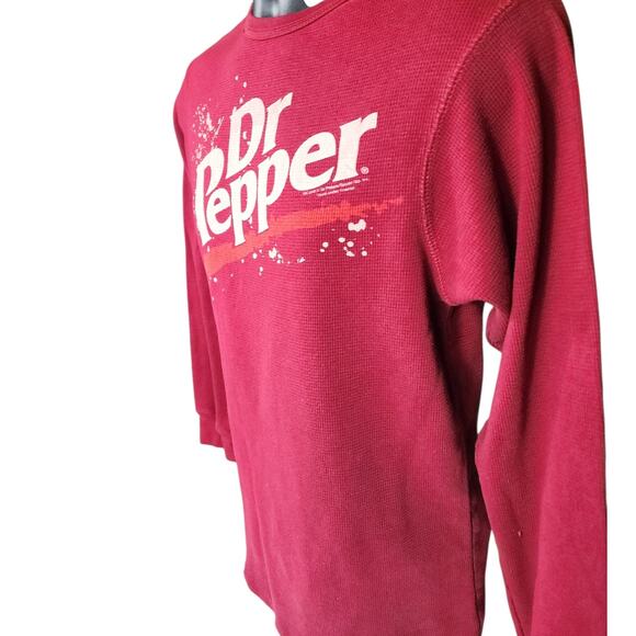 Dr Pepper Thermal Long Sleeve Shirt Men Small Women Medium Soda Waffle Knit Y2K - Picture 13 of 13